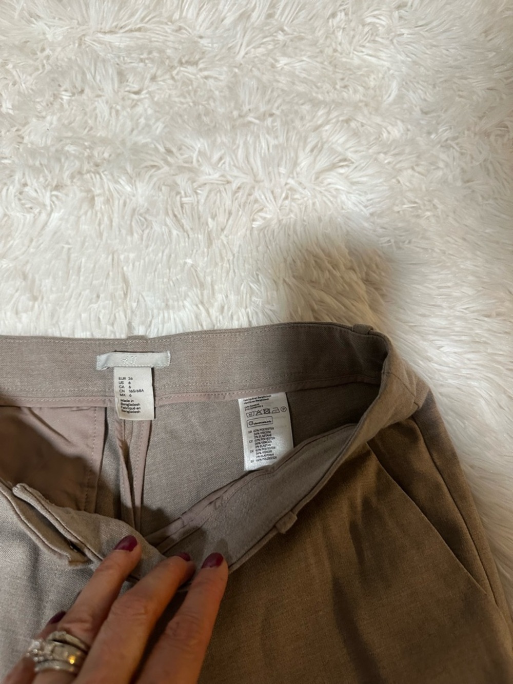 H&M Straight Leg Pants in Taupe